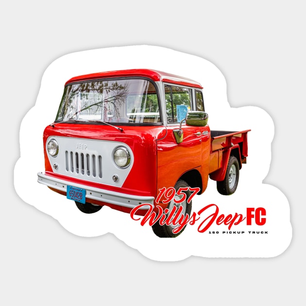 1957 Willys Jeep FC 150 Pickup Truck Sticker by Gestalt Imagery